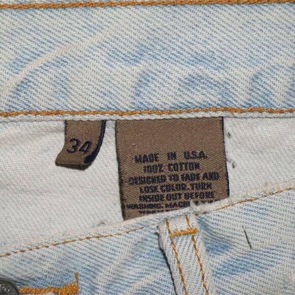 Vintage Calvin Klein USA Distressed Patchwork Jeans Size 34 Peace Sign Y2K - Picture 9 of 11